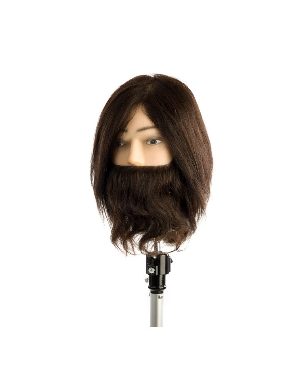 TESTA STUDIO UOMO CON BARBA/BAFFI 30 CM CAPELLI VERI