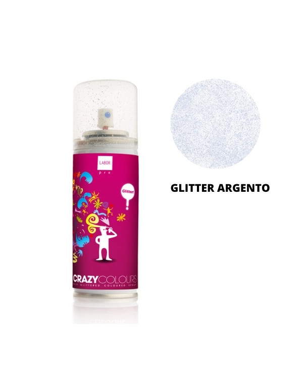 LACCA COLORATA CRAZY COLOUR ARGENTO GLITTER 125ML