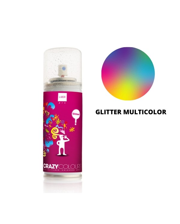 LACCA COLORATA CRAZYCOLOUR MULTICOLO GLITTER 125ML